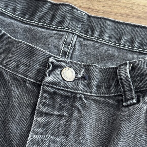 Vintage Wrangler Black Denim Jean Shorts Grunge - Picture 2 of 6